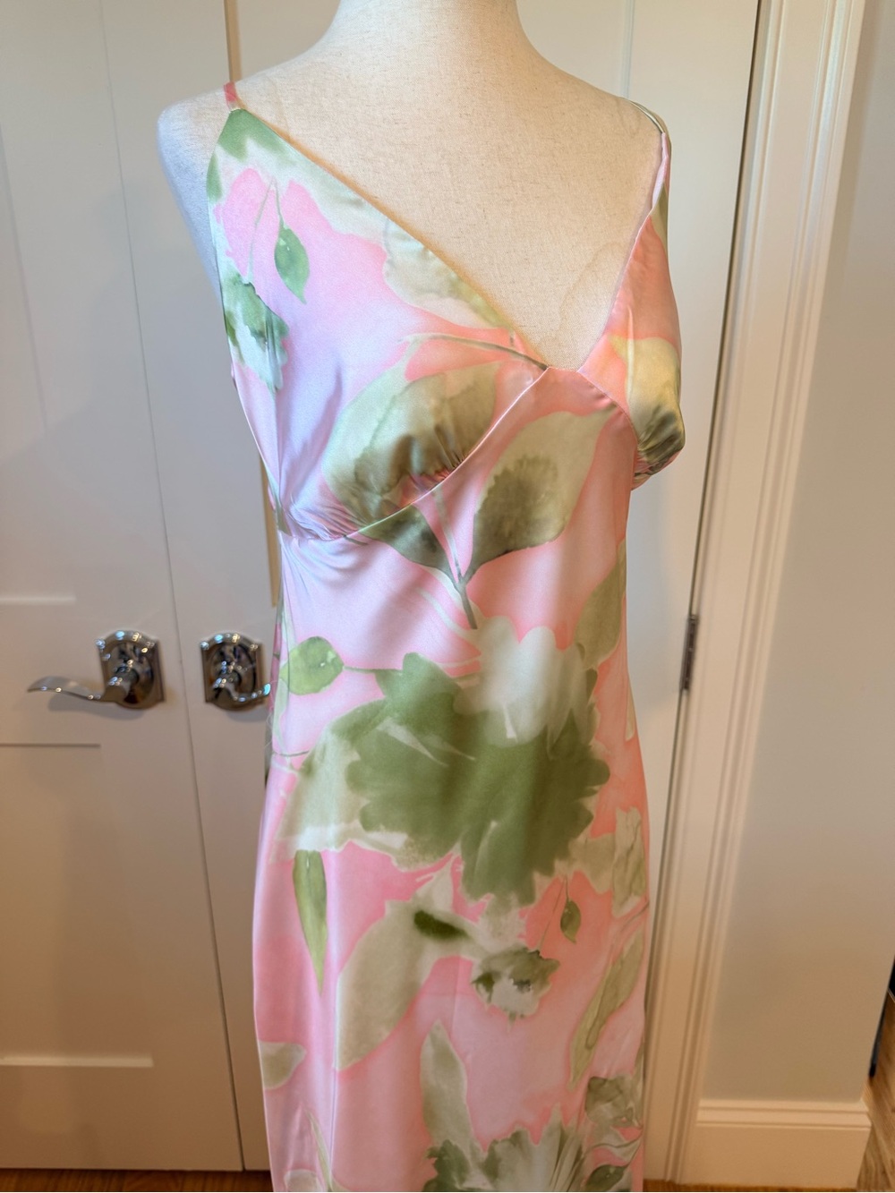 Abercrombie & Fitch Julia Pink and Green Floral Slip Maxi Dress - Picture 11 of 12